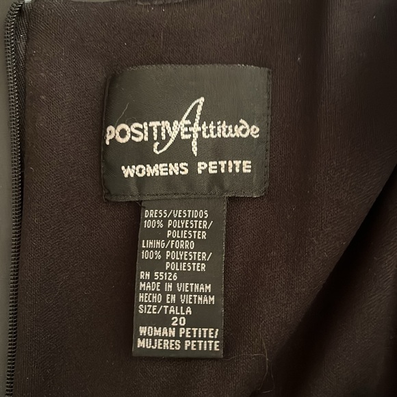 Positive Attitude Women’s Petite Black Dress with Faux Jacket - Picture 5 of 5